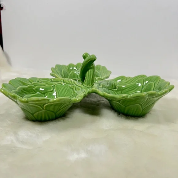 NEW John Derian x Target Tri Serving Bowl Green Artichoke Stoneware Serveware - Picture 5 of 9
